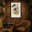 Bouquet de plantes et de fleurs avec fleurs foncées et pastel-1964458602