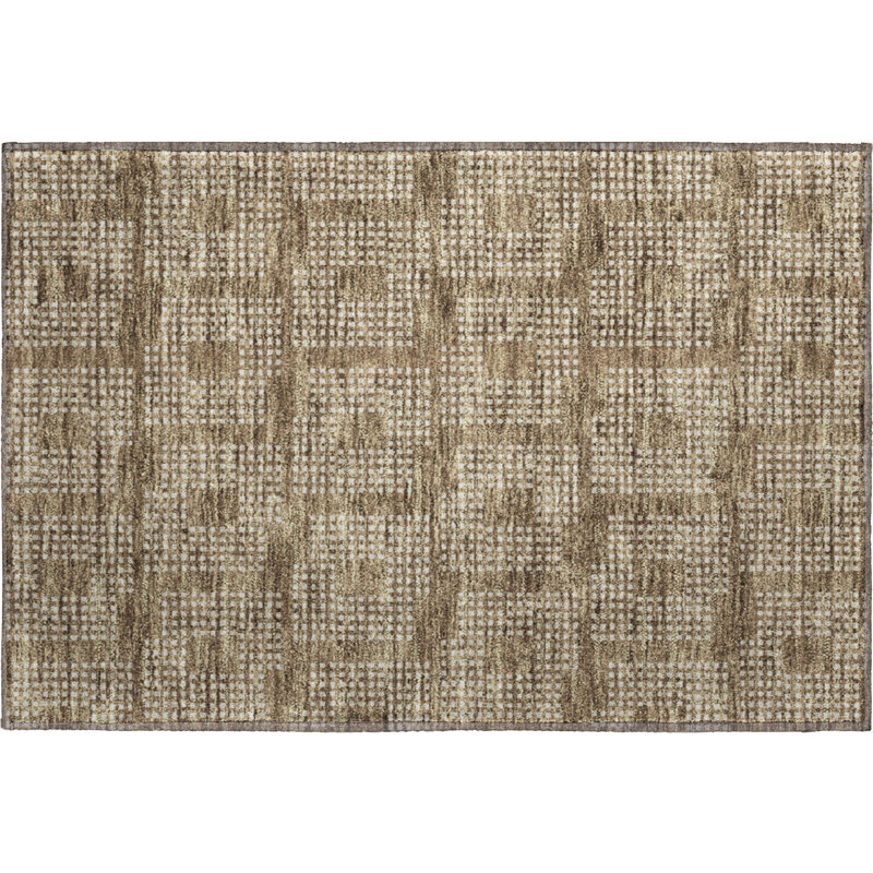 Premium Machine Washable Prisco Brown Rug, Rectangle 1'8" x 2'6"