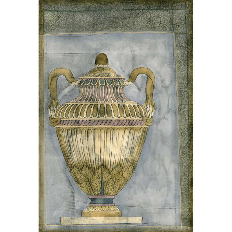 Small Urn And Damask III by Jennifer Goldberger - Wrapped Canvas Print, 46cm H x 30cm W x 3.8cm D