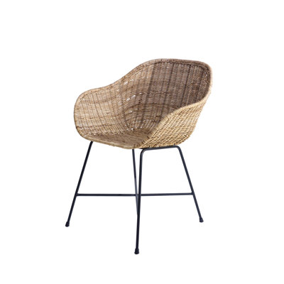 Chaise avec accoudoirs Galen en brun
