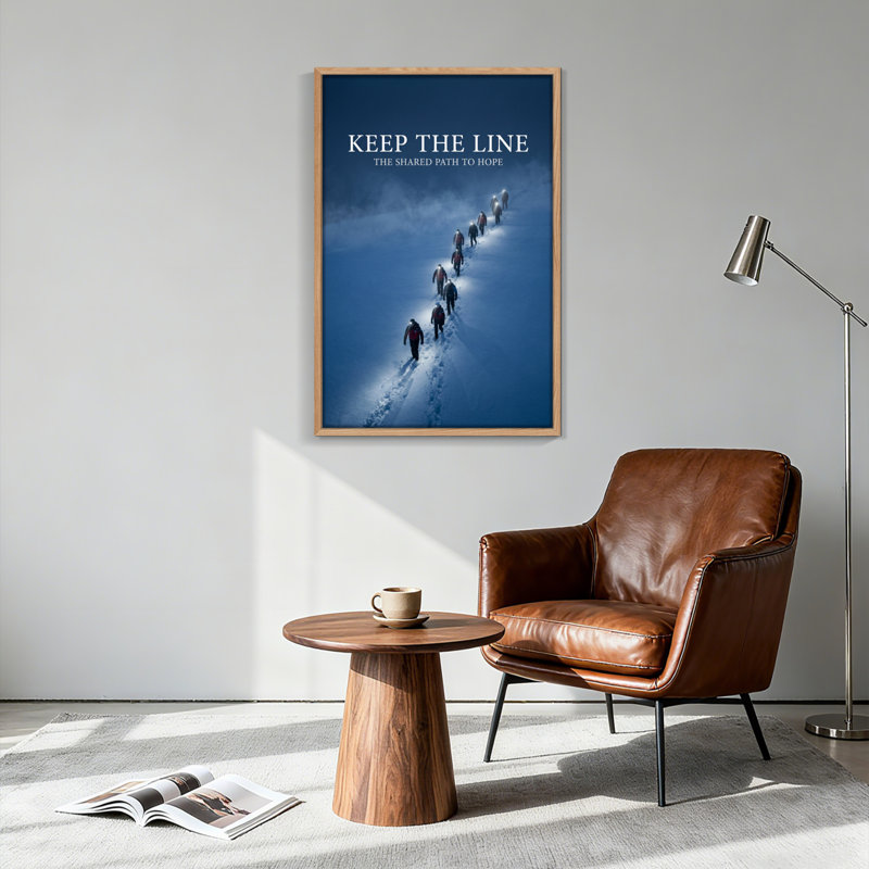 «Keep The Line», reproduction d'art sur toile, ensemble de 1, Natural, H 24 po x l 18 po