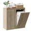 Armoire à linge, armoire à linge cannelée avec portes basculantes, panier à linge avec 2 armoires, armoire à déchets dissimulée, pour salle de lavage et cuisine