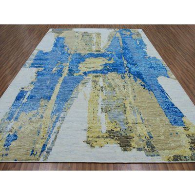 Tapis en laine noué à la main 10 pi 2 po x 13 pi 8 po 10 pi 2 po x 13 pi 8 po