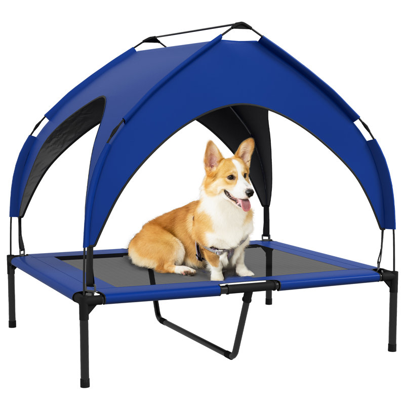 Cooling Raised Dog Bed with Breathable Mesh for Dogs, Blue, 91" W x 76" D x 89" H