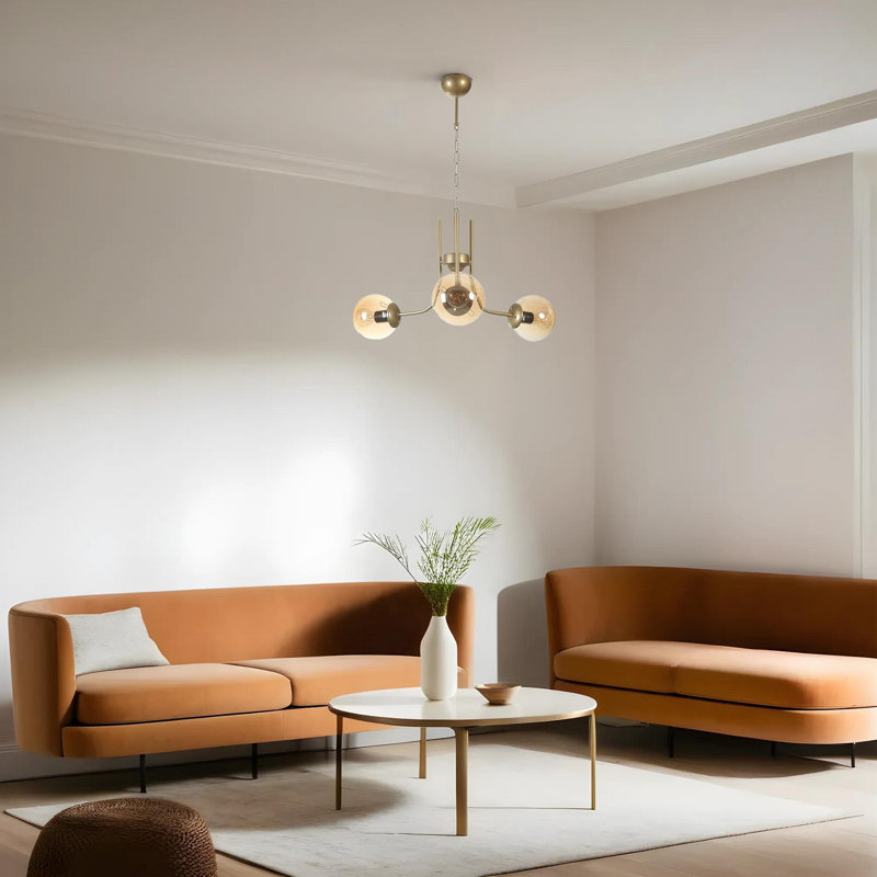 Chandle Chandelier, Gold/Amber