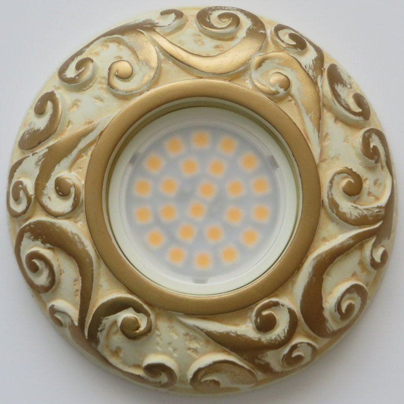 Eck Canless 4.2" LED Recessed Downlight Surround, Antique Gold