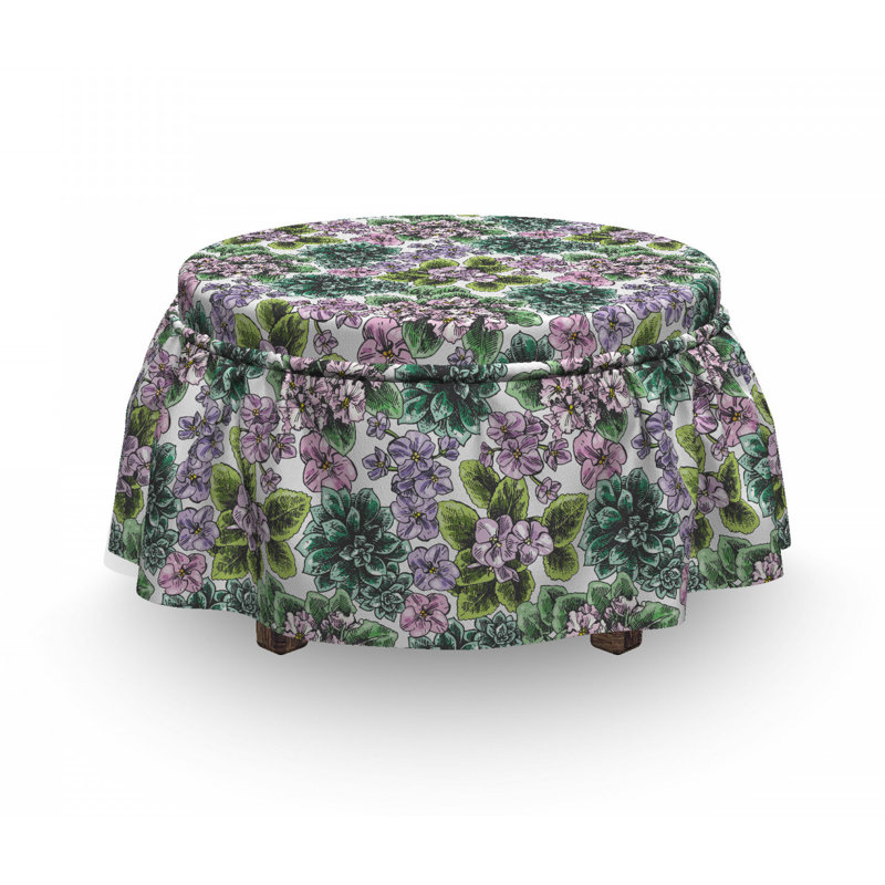 Housse pour violet pivoines repose-pieds