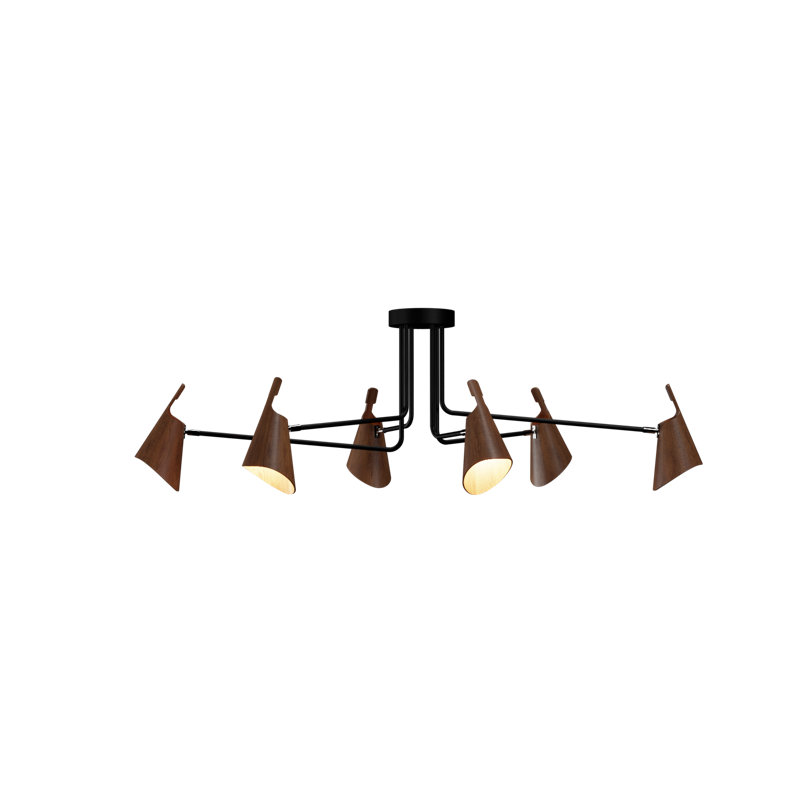 Chandelier, Imbuia, 19.29" H x 60.63" W x 30.91" D, 6