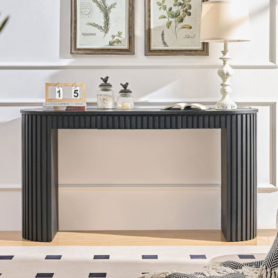 Console moderne 59,05 po avec tiroir pour le hall d'entrée et conception à rayures verticales uniques pour le vestibule du vestibule du vestibule