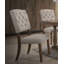 Ensemble de 2 chaises d'appoint en lin beige et chêne vieilli Bernard-2100010885