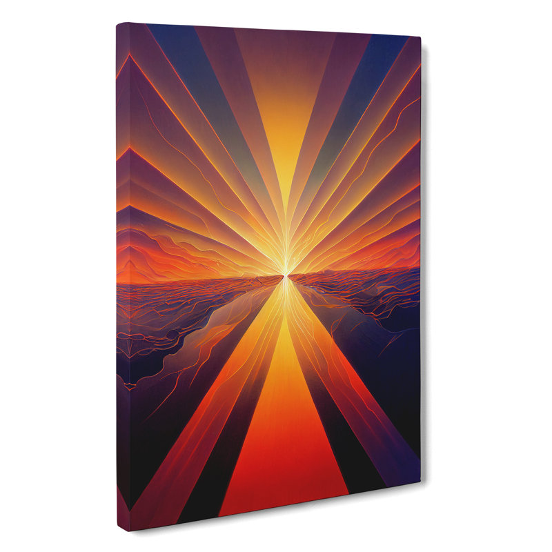 Electrifying Abstract Sunset - Wrapped Canvas, 50cm H x 35cm W x 3cm D