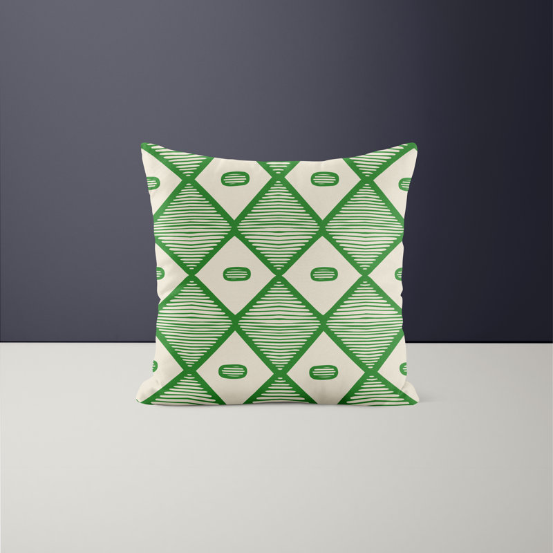 Jeté carré en polyester intérieur / extérieur, L 15 po x H 15 po, Vert