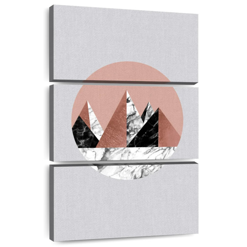 Paysage de montagne rose Alvord, H 38 po x l 24 po