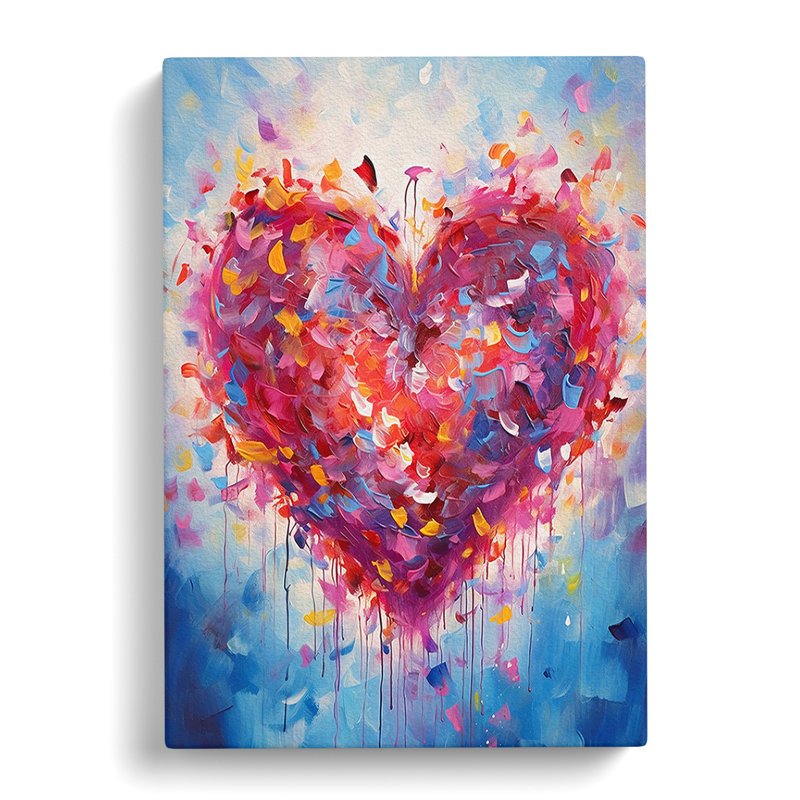 Love Heart Impressionism Art - No Frame Print, 50cm H x 35cm W x 3cm D