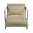 Upholstered Modern Metal Framed Beige Polyester Blend Sling Accent Chair-768254446