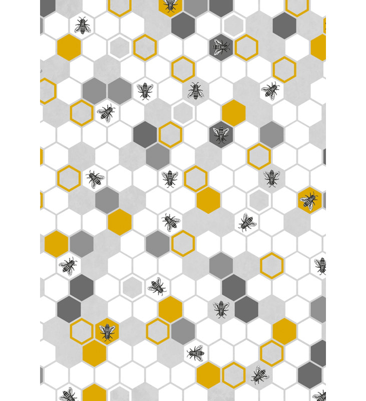 Motif de ruche - Toile encadrée jaune pour la décoration intérieure