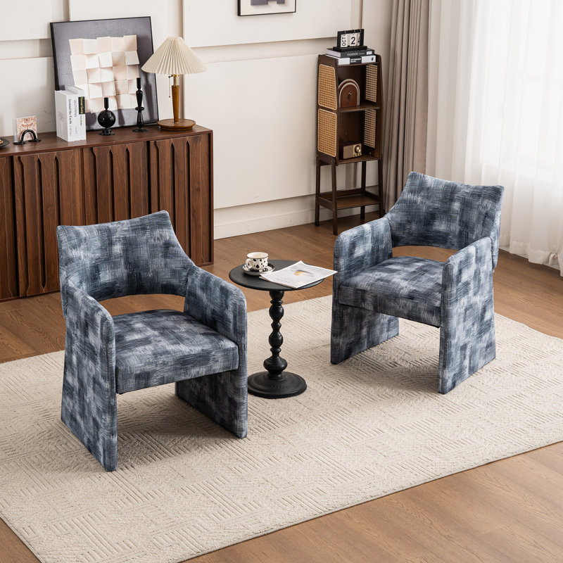 Chaise d'appoint rembourrée avec dossier haut Mid Century, Gris