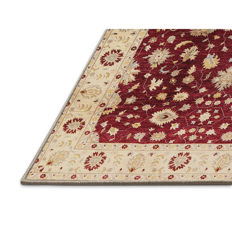 Tapis beige / rouge Furley, Rectangle 5 pi x 7 pi
