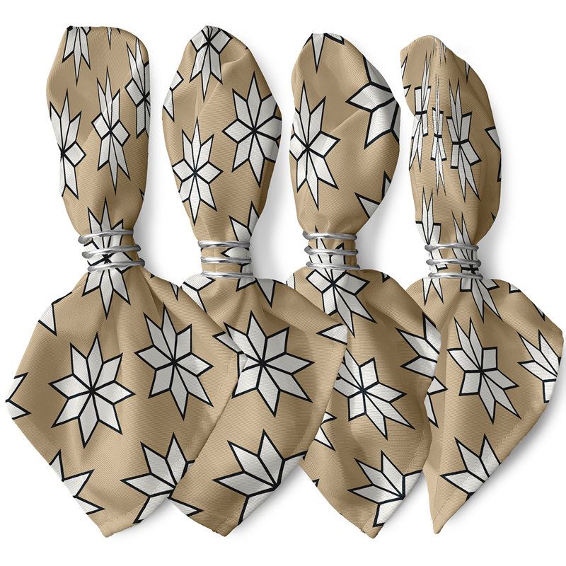 Claire-Louise Christmas Stars  Napkins, Taupe