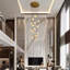 Lustre d'escalier 14 lumières en albâtre-359410727