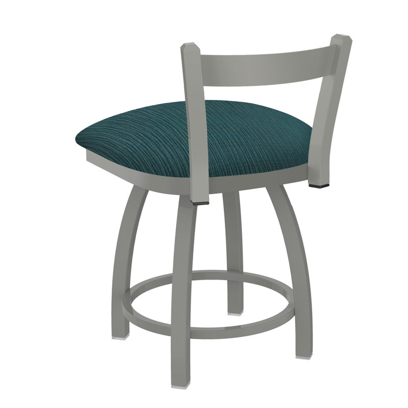 Tabouret de coiffeuse en métal Catalina, Nickel anodisé, Tissu-graphique marée