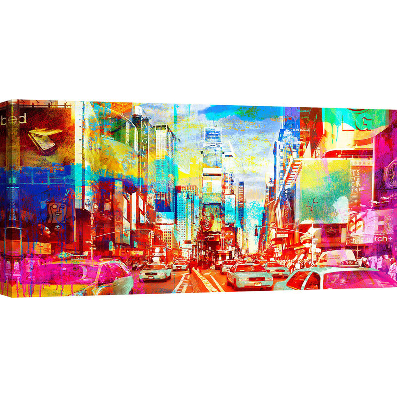 Times Square by Eric Chestier - Wrapped Canvas Print, 60cm H x 120cm W x 4cm D