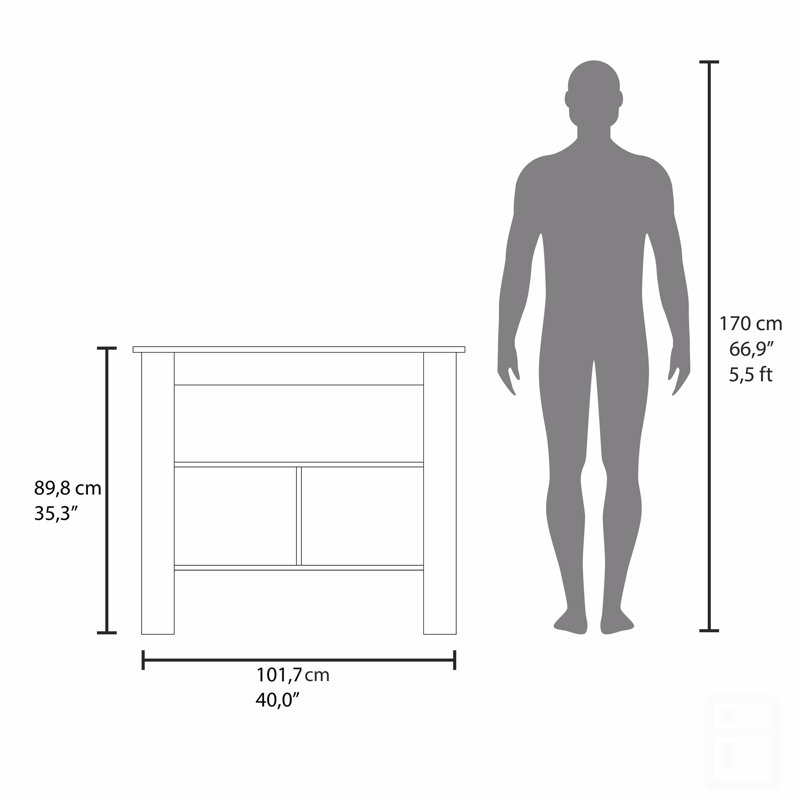 Kitchen Island, Three Open Shelves, One Top Shelf, Four Legs, Modern Kitchen Decor, 35.4" H x 40.5" W x 27.5" D, Blue