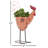 1 Piece Metal Rooster Indoor Outdoor Pink Planter with Floral Pattern Planter