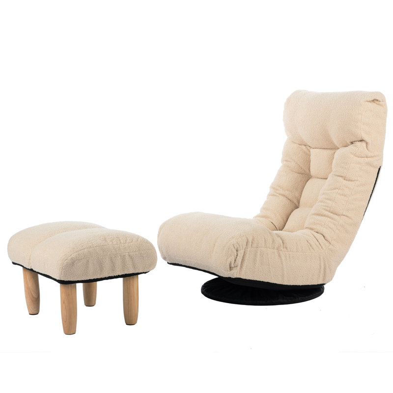 Lazy For Balcony Stargazing - Adjustable Chair With 3D Decompression, 14 Headrests, Metal & Wood Filler, White Main Color Single Reclining 3 Backrests, Built In Spring Seat, Memory Elastic Sponge,