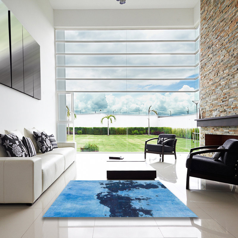 Tapis abstrait moderne 844, Carré 7 pi