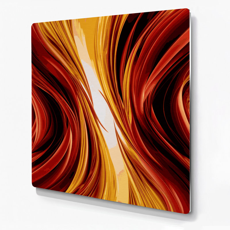 Gradient Abstract 2 Brown Metal Wall Art, 32" H x 32" W