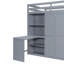 Lit mezzanine double avec garde-robe, bureau et tablettes-184856613