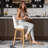 Eriqa Swivel 30.6'' Bar Stool, White-725924851
