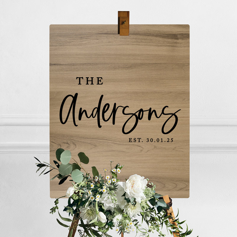 Signe de mariage en bois personnalisé, Oui