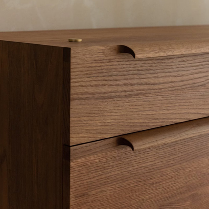 Meuble télé en bois massif de style rétro minimaliste, 55.11"
