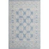 Hardanger Oriental Hand Tufted Wool Area Rug in Denim/White