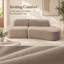 Canapé d'angle modulaire incurvé Modern Cloud sans os, 236 cm (93,1 pouces), en tissu éponge abricot, pour salon