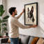 Boston Terrier Portrait Minimalist - Framed Print-975974765-975974767