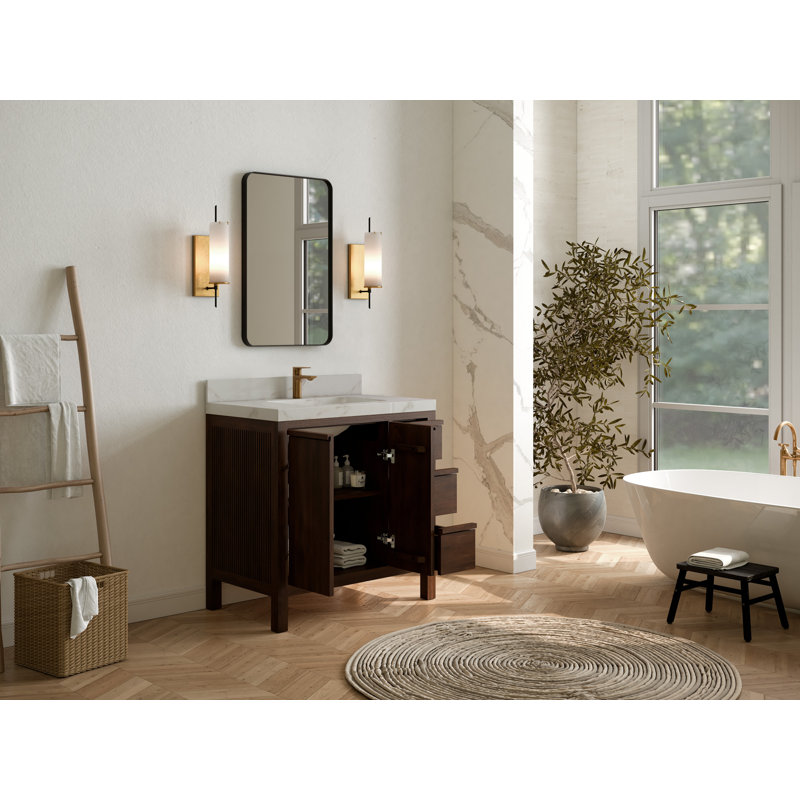 Meuble-lavabo simple l 36 po x P 22 po, Blanc