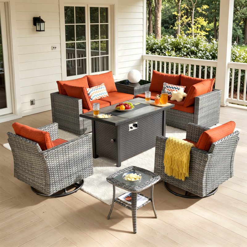 Ensemble de conversation modulaire avec coussins Hop, Rouge, 2