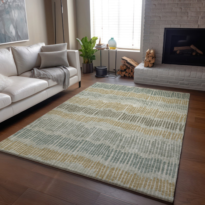 Premium Machine Washable Prisco Beige Rug, Rectangle 3' x 5'