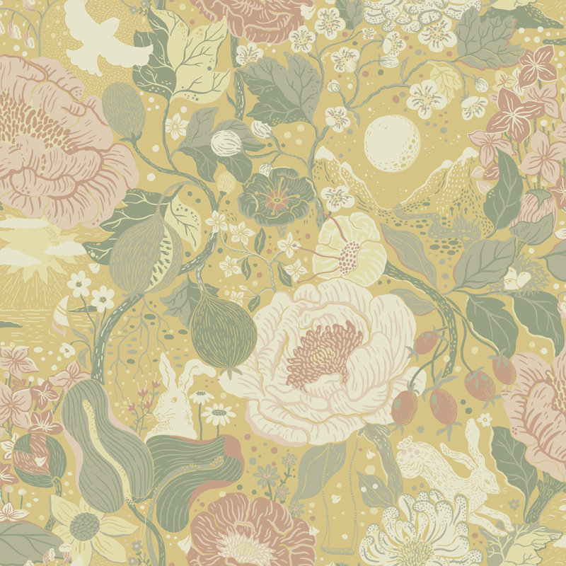 Rouleau de fleurs Harrell, Jaune