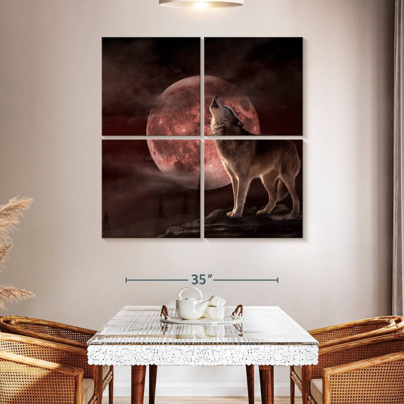 Brampt Wolf Moon Howling, 45" H x 45" W