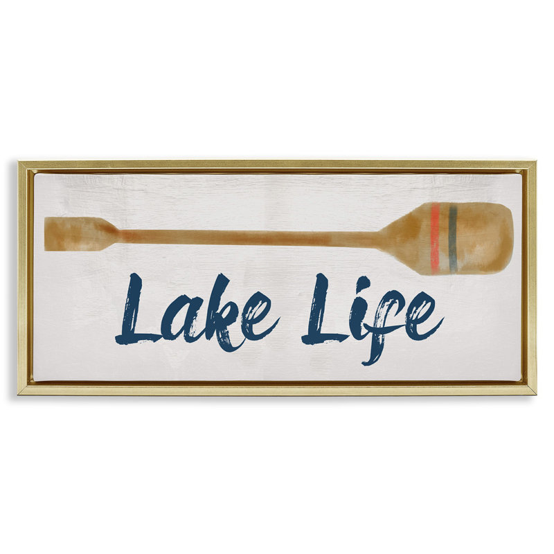 Rame de bateau Lake Life, H 11 po x l 25 po, Cadre flottant métallique doré