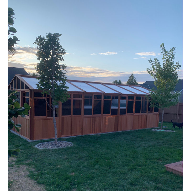 Pavillon de jardin en bois massif l 29 pi x P 13,5 pi