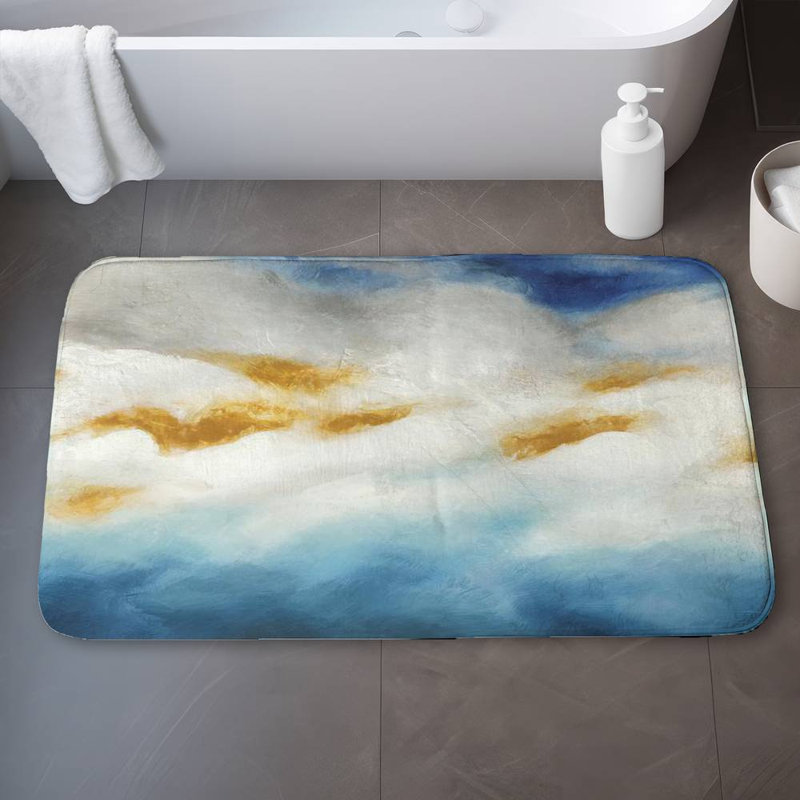 Abstract landscape Bath Mat with Non-Slip Backing - Quick Dry Memory Foam Bathroom Rug - Absorbent - Modern Plush Spa-Style - Machine Washable