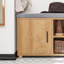 Banc de rangement pour hall d'entrée avec siège rembourré à 2 tiroirs et rangement ouvert pour chaussures en bois naturel l 43,3 po x P 13,8 po x H 17,7 po