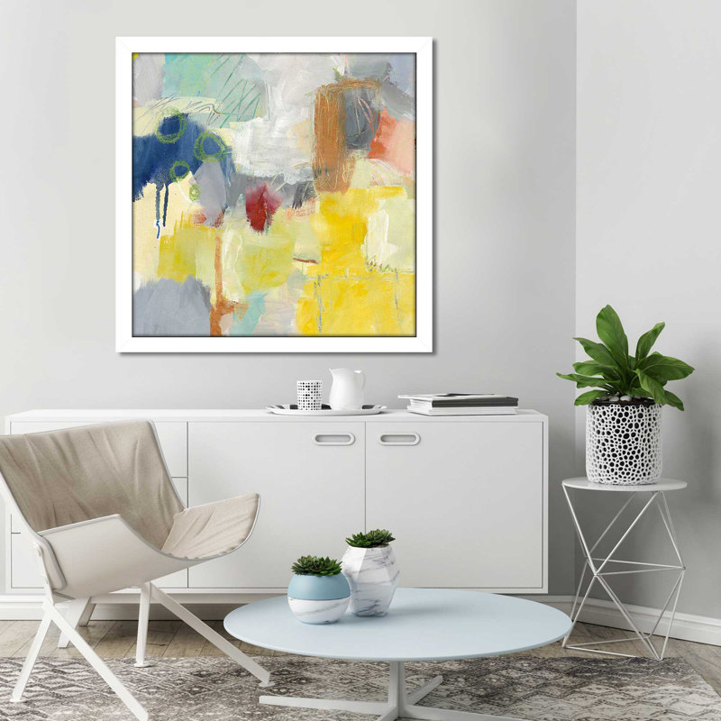 Summer Rising II Crop - peinture, Cadre blanc, H 37,5 po x l 37,5 po x P 1 po