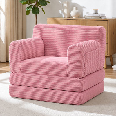 Boneless Modern Modular Compression Sectional Sofa Bed Pink
