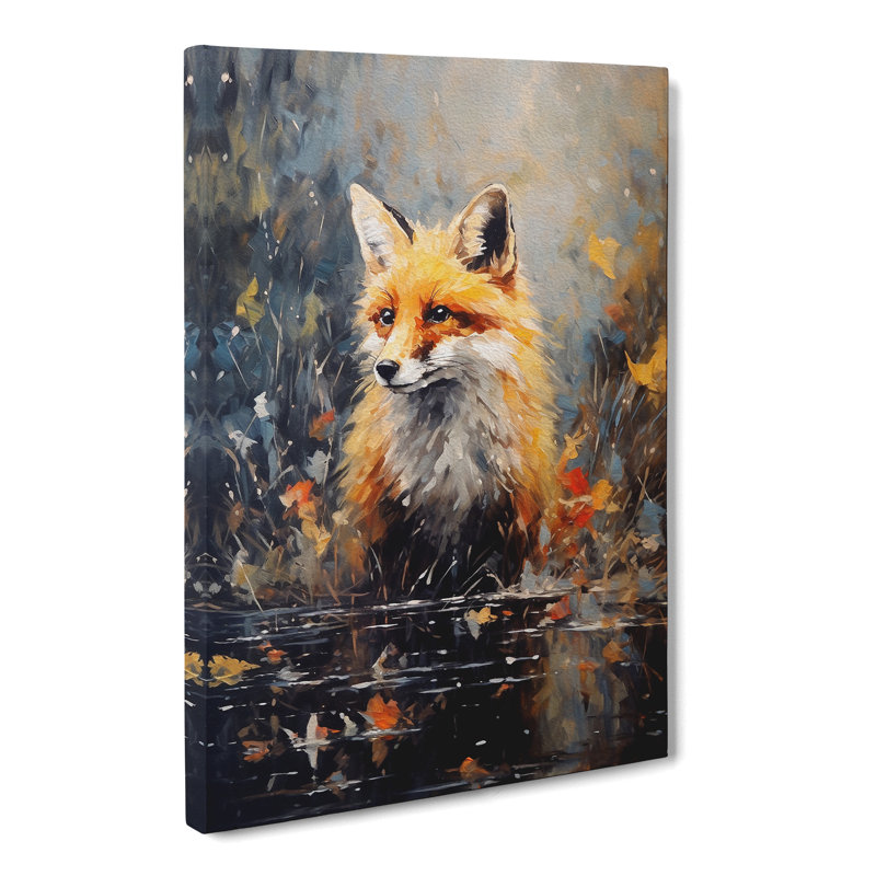 Fox Impressionism - Wrapped Canvas, 60cm H x 40cm W x 3cm D